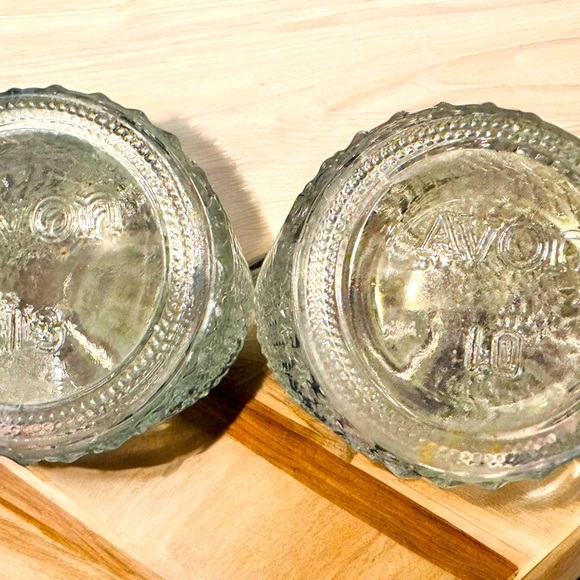 Vintage Set Of Glass AVON Perfume Cologne Bottle With Stopper Diamond Pattern - Picture 3 of 5